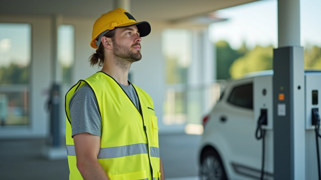 Galvenie elektromobiļu uzlādes operatori Latvijā ar to logotipu un brīdinājuma zīmes pie stacijas