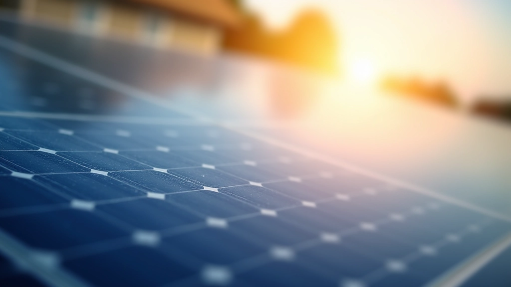 Detalizēts skats uz saules paneļa virsmu ar gaismu, kas atstarojas no paneliem