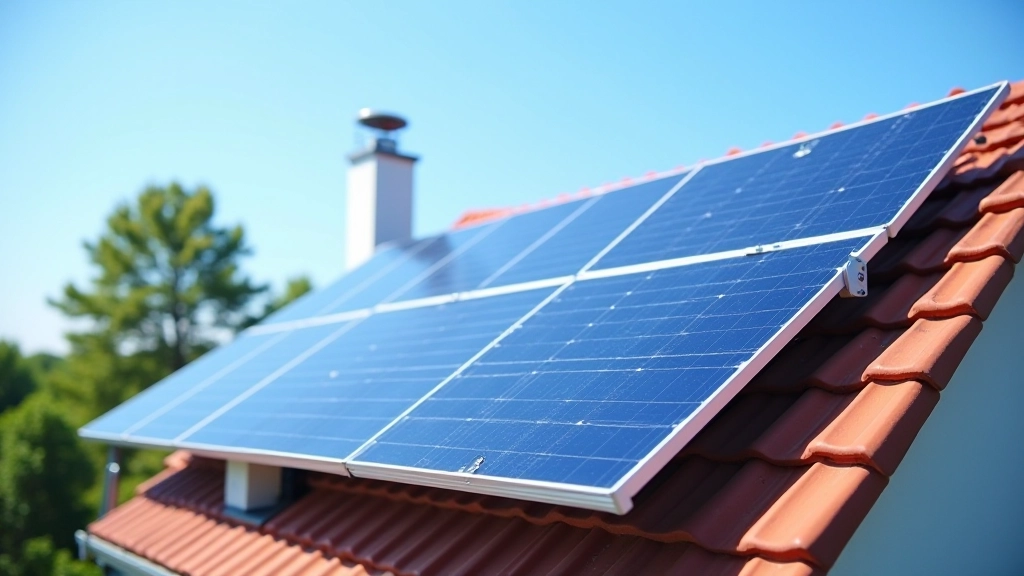 Saules paneļu sistēma uz mājas jumta